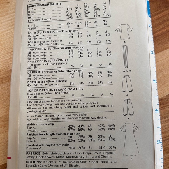 Rare vintage Butterick Pattern 6256   - size 10- tunic and culottes - Picture 8 of 8